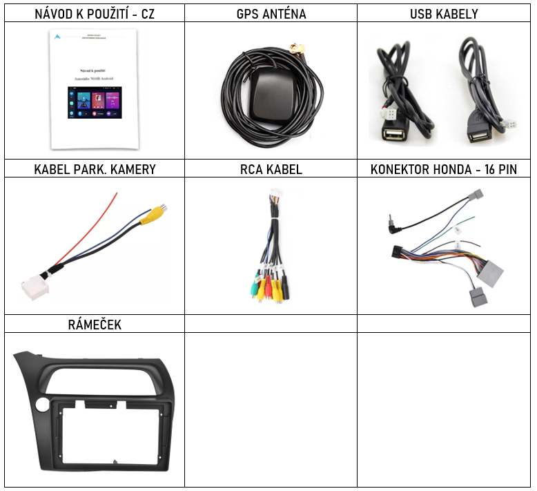 CZ Příslušenství pro autorádio Podofo n pro Honda Civic 8G s CarPlay AndroidAuto - evtech.cz